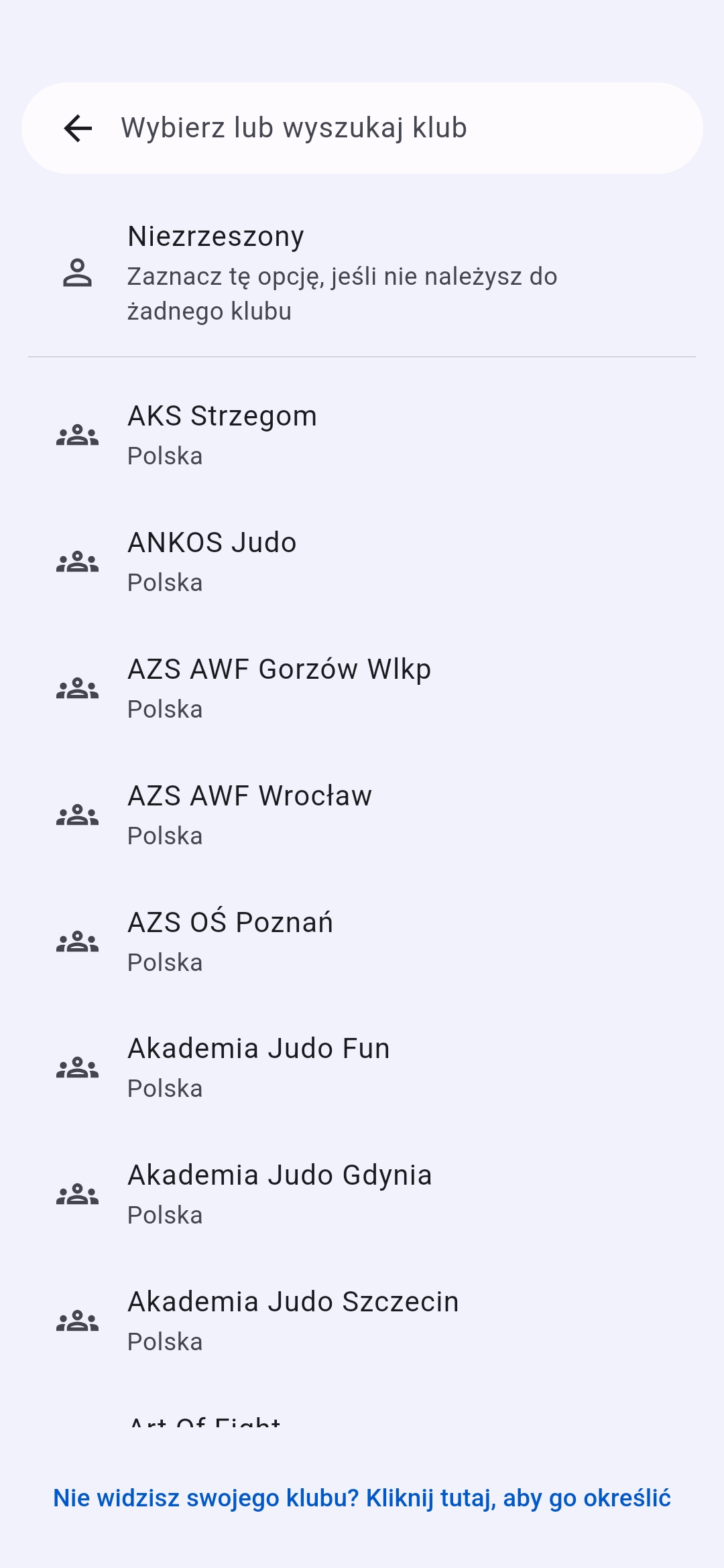 Wybór klubu